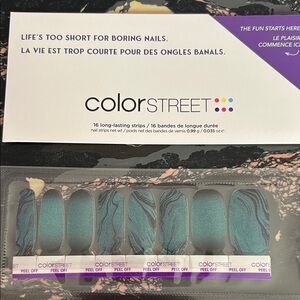 Color Street Nail Strips - Teal & Black Swirl w/Glitter- Dragon’s Breath